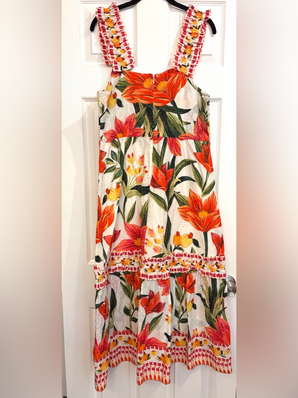 NWT FARM RIO Cashew Garden Floral Ruffle Midi Dress Size L Large - Picture 4 of 6